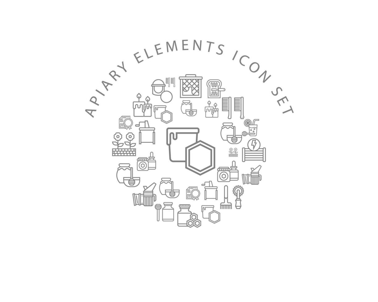 Apiary elements icon set design on white background vector