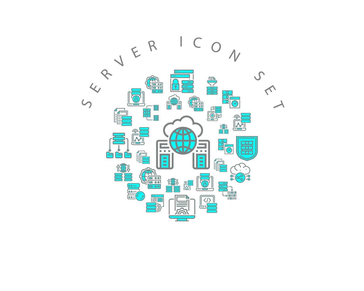 Server icon set design on white background vector
