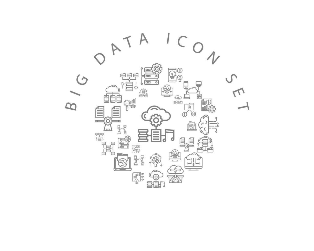 Big data icon set design on white background vector