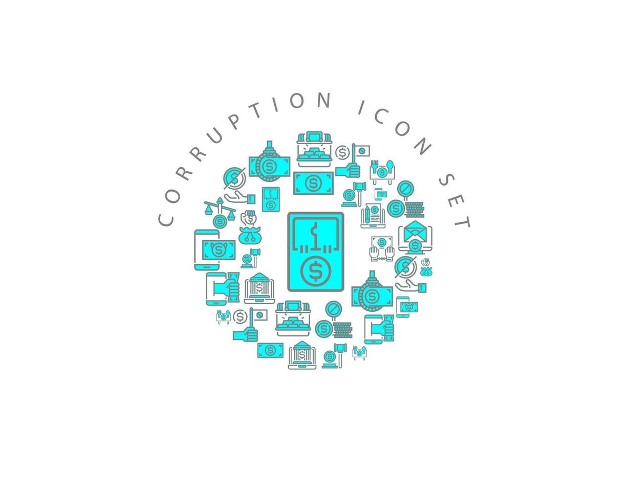 Corruption icon set design on white background vector