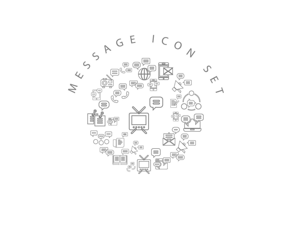 Message icon set design on white background vector