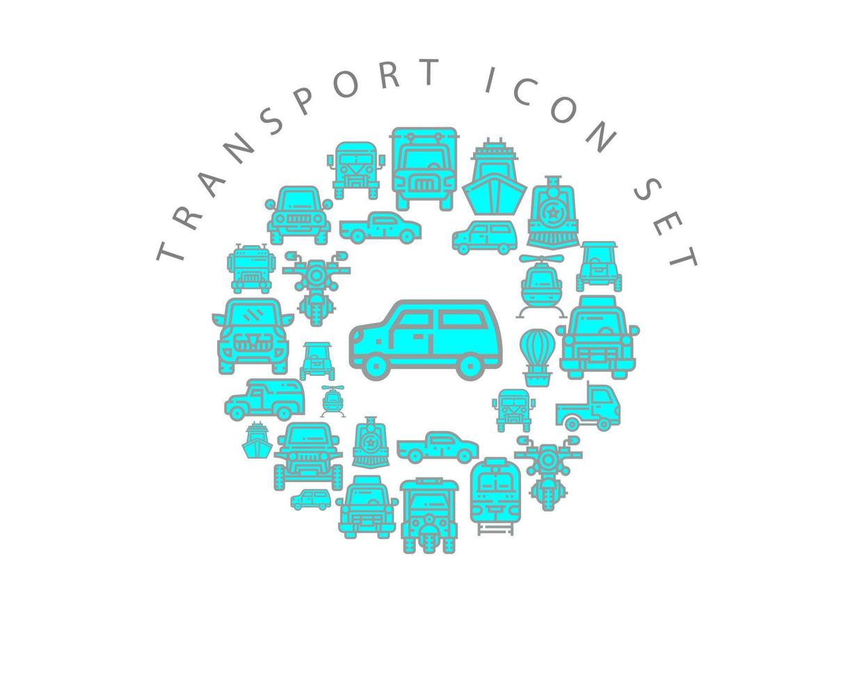 Transport icon set design on white background. vector