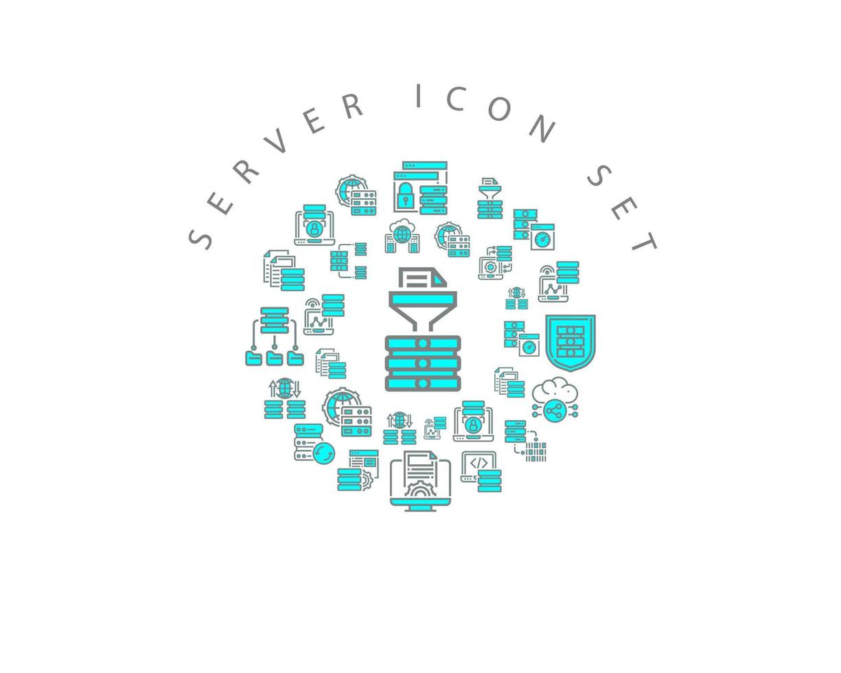 Server icon set design on white background vector