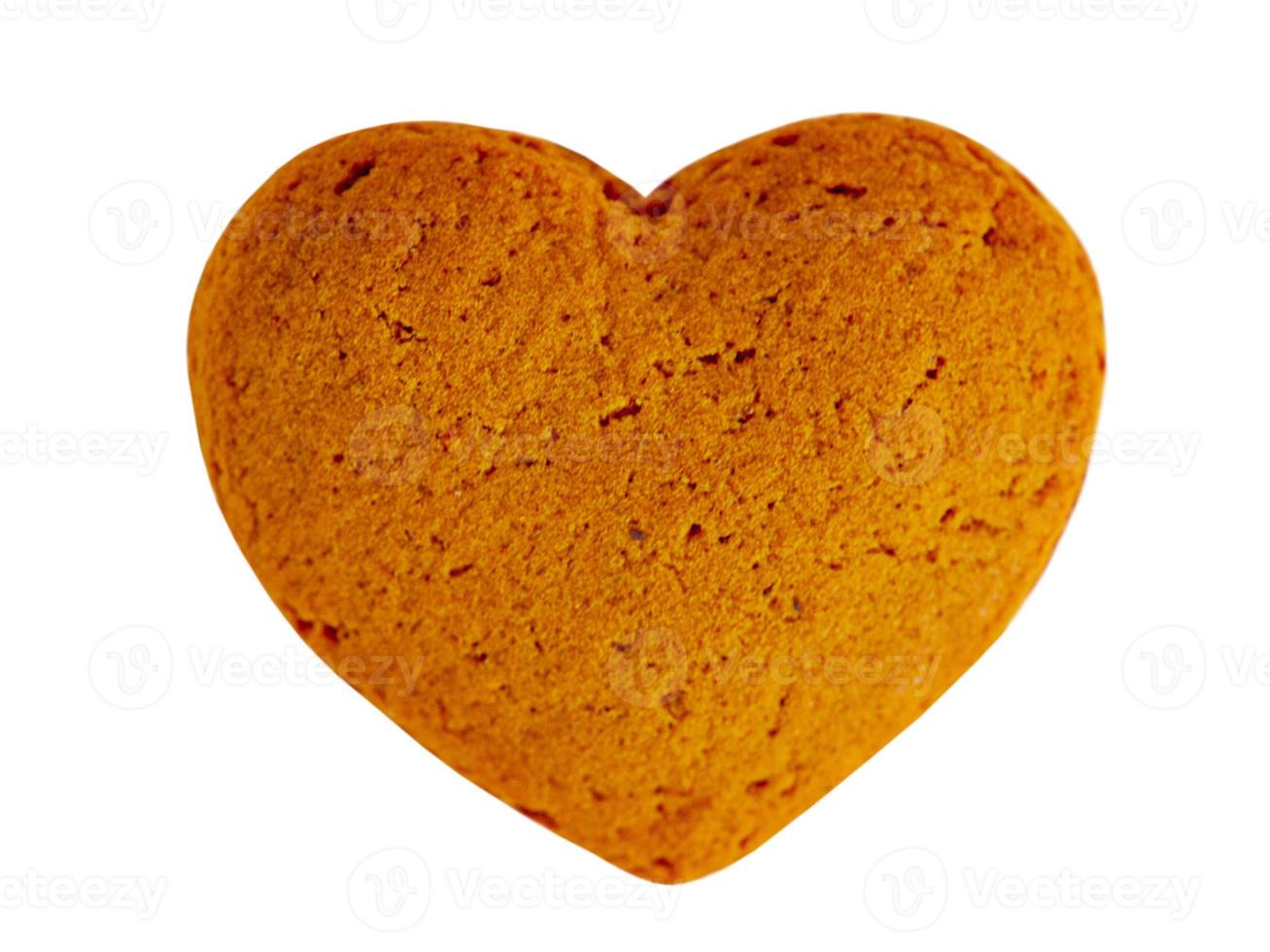 The shape of gingerbread in the form of a heart, macro photo. Gingerbread close-up. photo