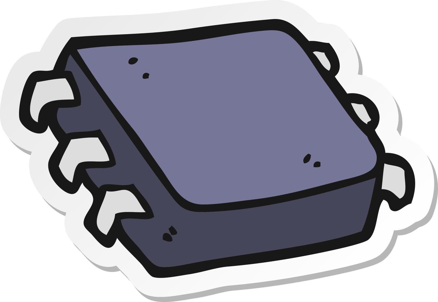 sticker of a cartoon computer chip vector