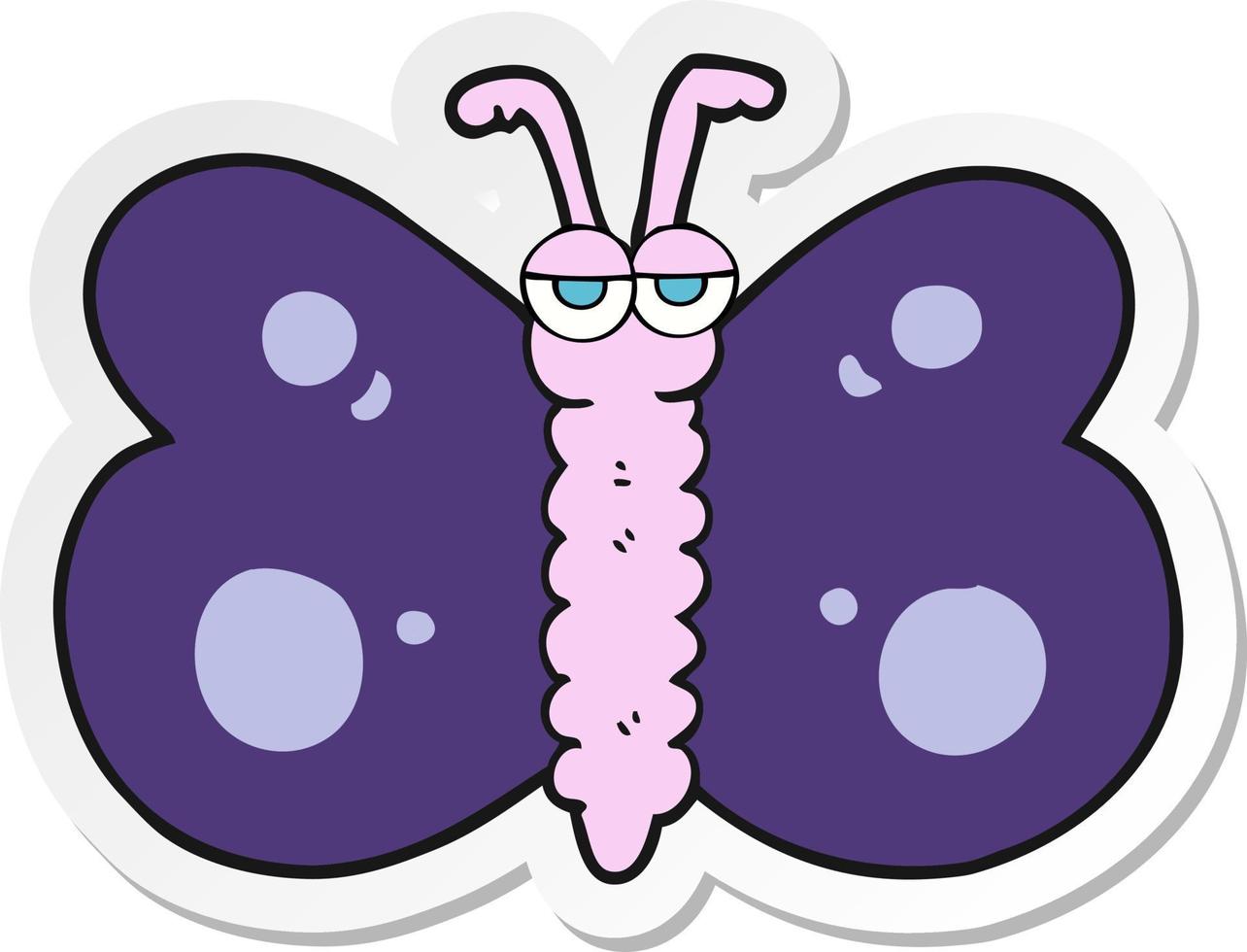 pegatina de una mariposa de dibujos animados vector