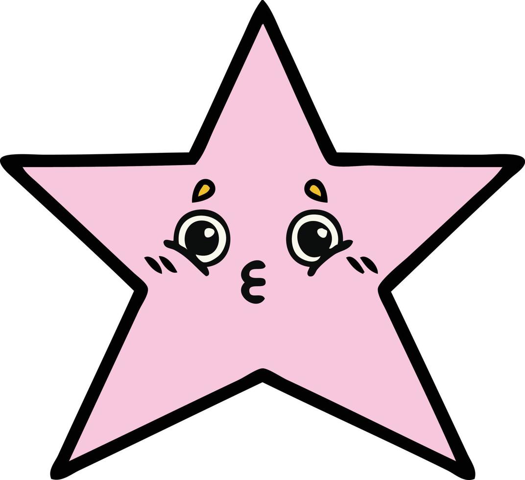 cute cartoon star fish vector