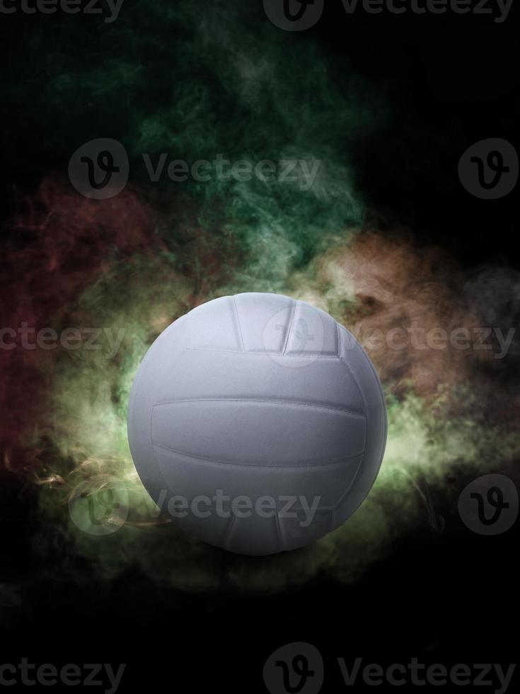 Volleyball on the color smoke background photo