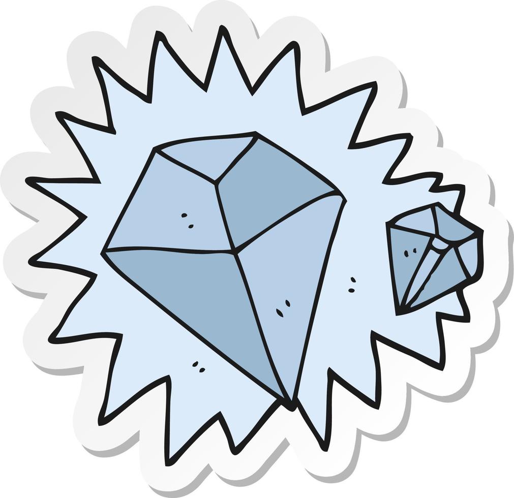 sticker of a cartoon diamonds vector