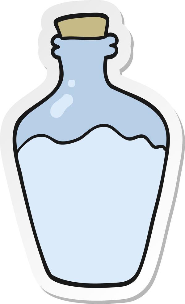 sticker of a cartoon water bottle vector