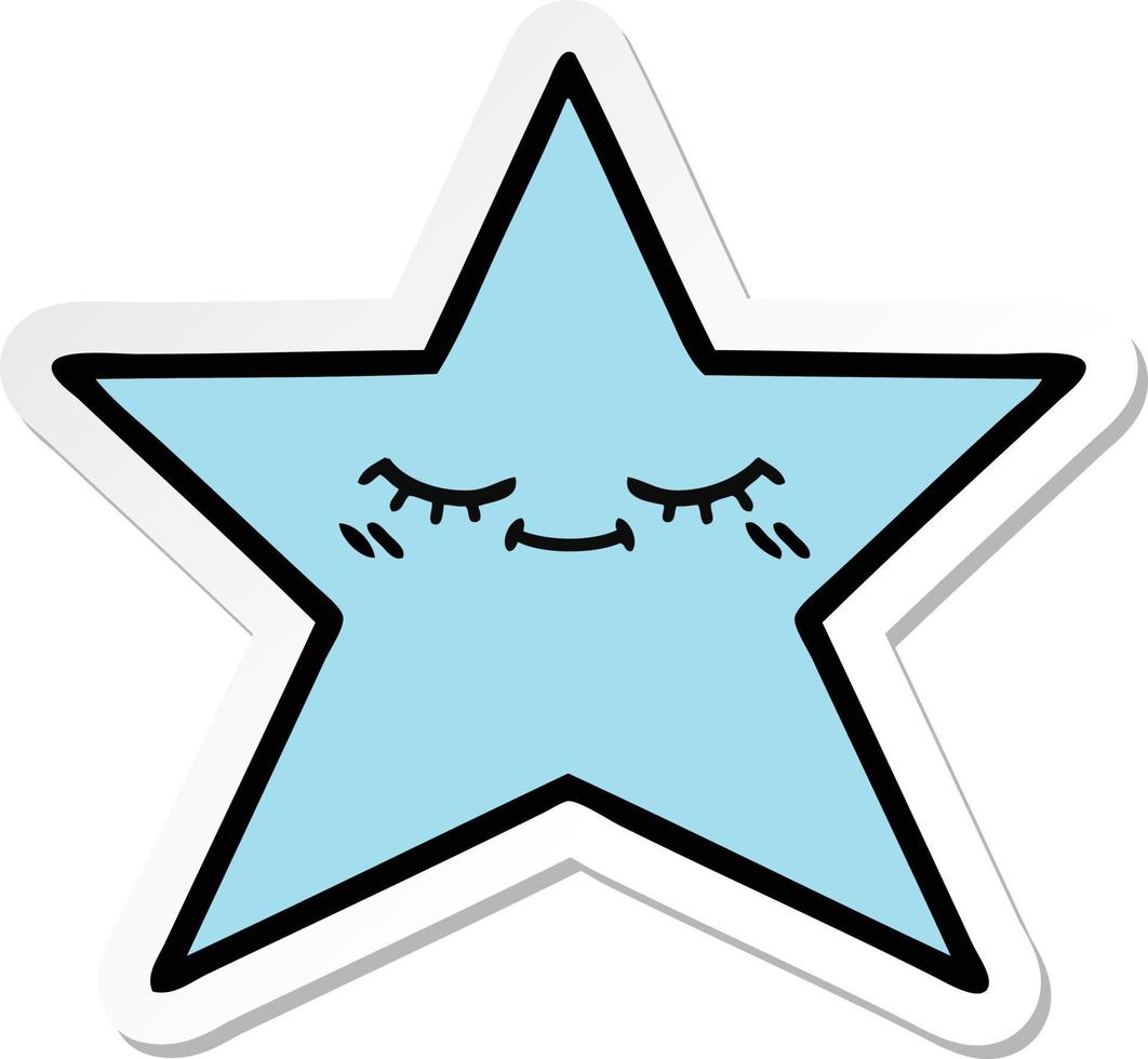 sticker of a cute cartoon star fish vector