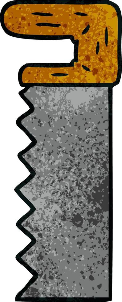 textured cartoon doodle of a metal saw vector
