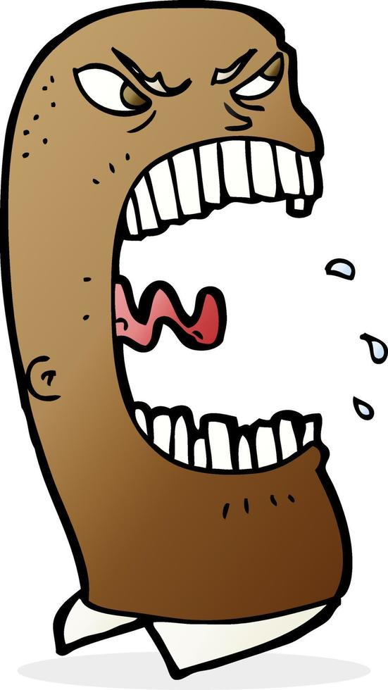 cartoon furious man shouting vector