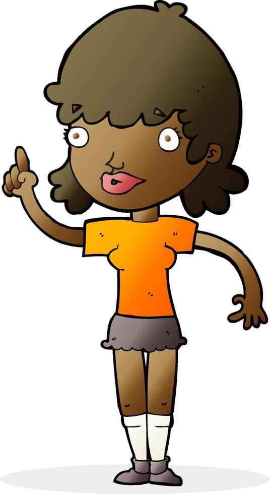 cartoon woman with idea vector