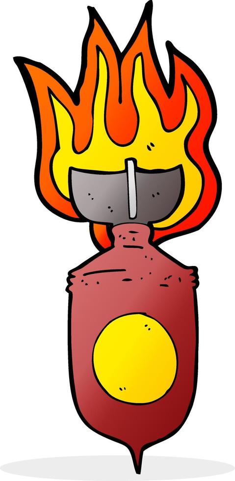 cartoon burning bomb vector