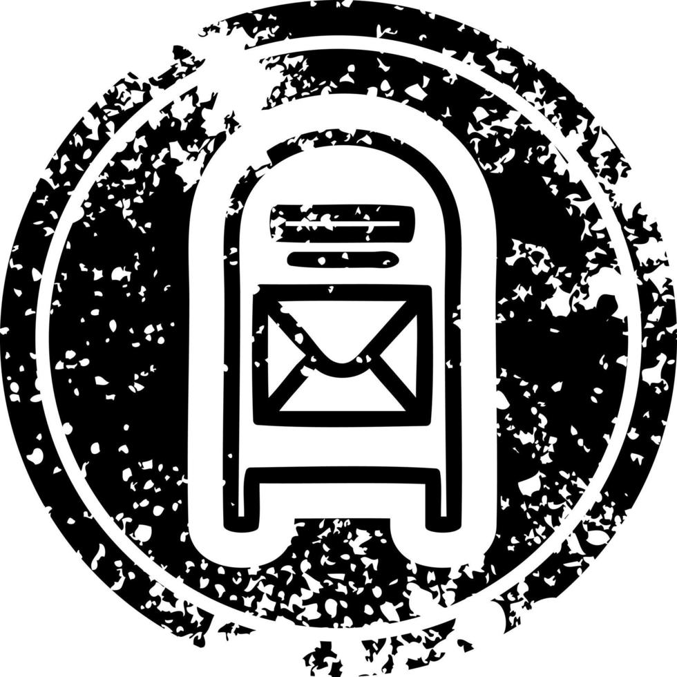 mail box distressed icon vector