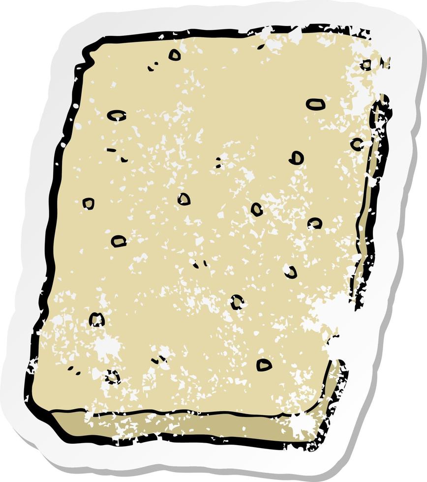 distressed sticker of a cartoon biscuit vector