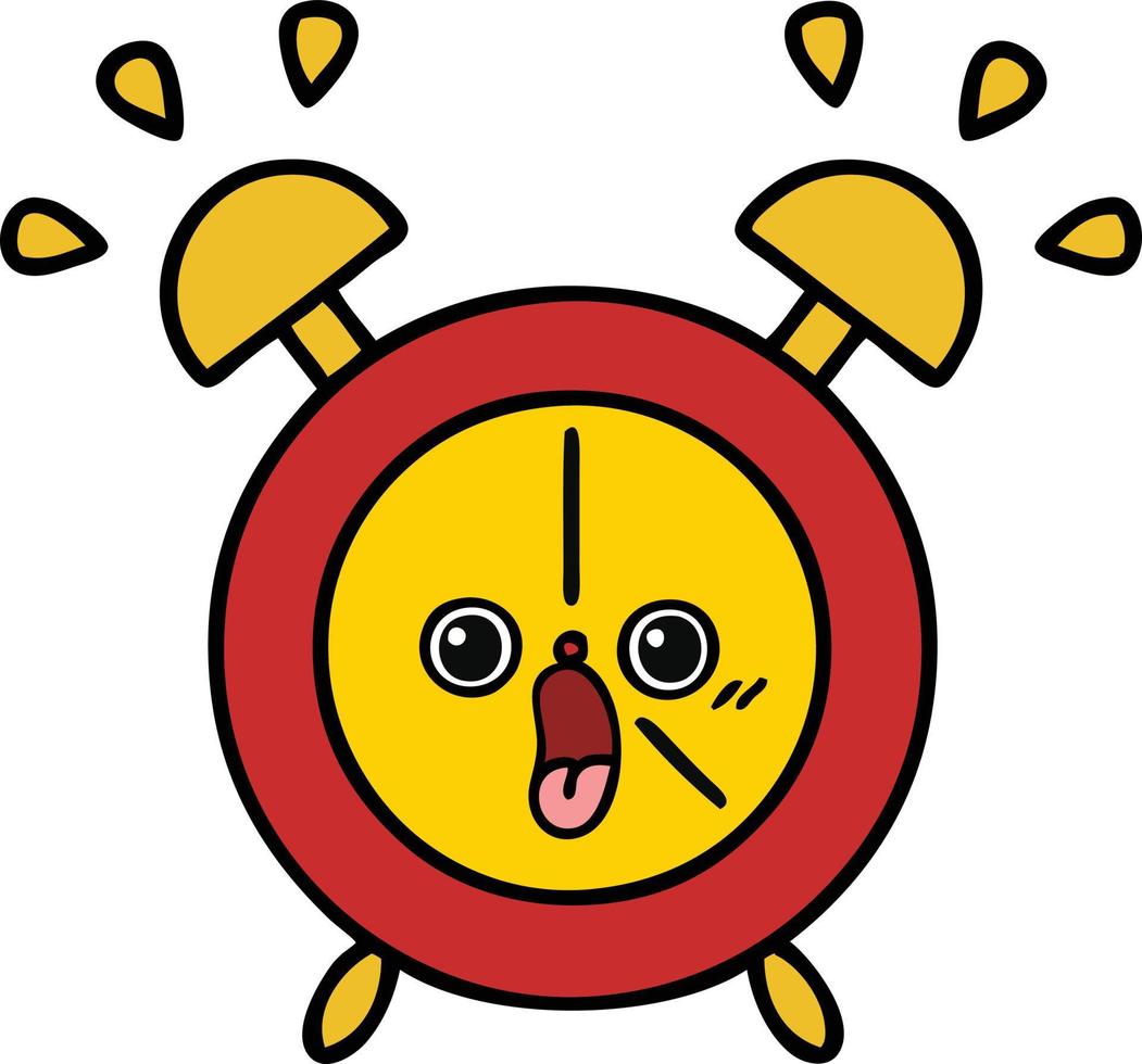 cute cartoon alarm clock vector