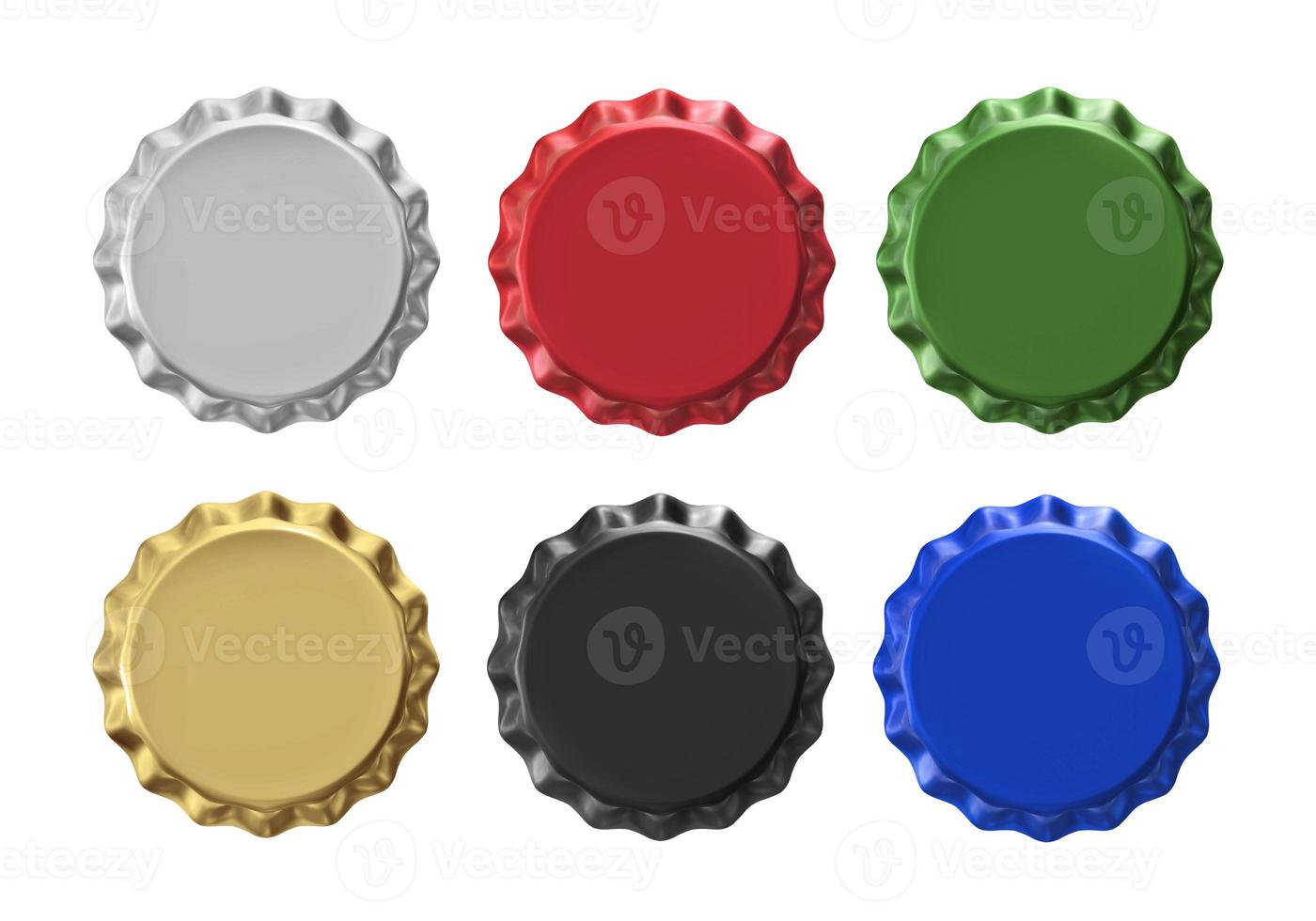 Beer bottle cap isolated on white background. 3d render photo