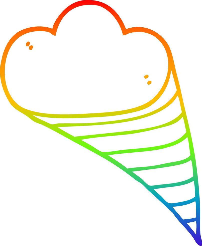 rainbow gradient line drawing cartoon decorative cloud element vector