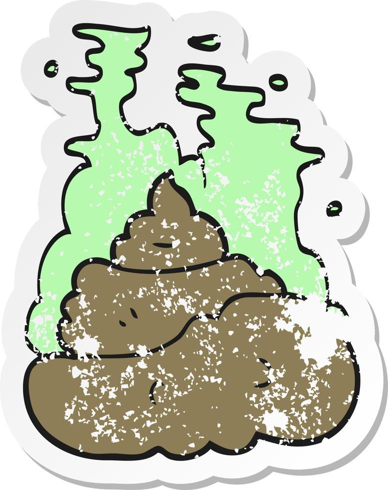 retro distressed sticker of a cartoon gross poop vector