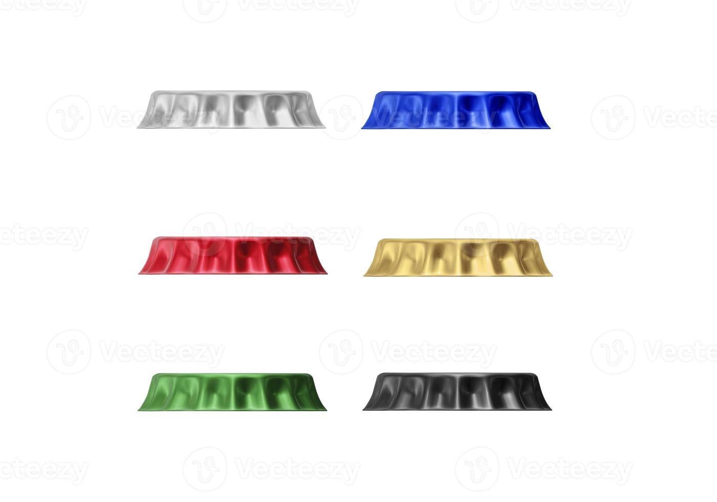 Beer bottle cap isolated on white background. 3d render photo