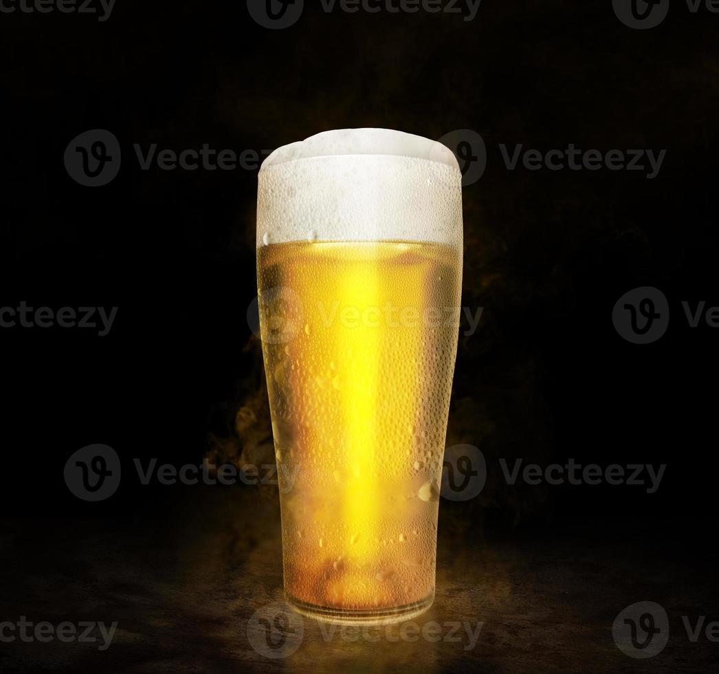 Green beer bottle on a white background. 3d render photo