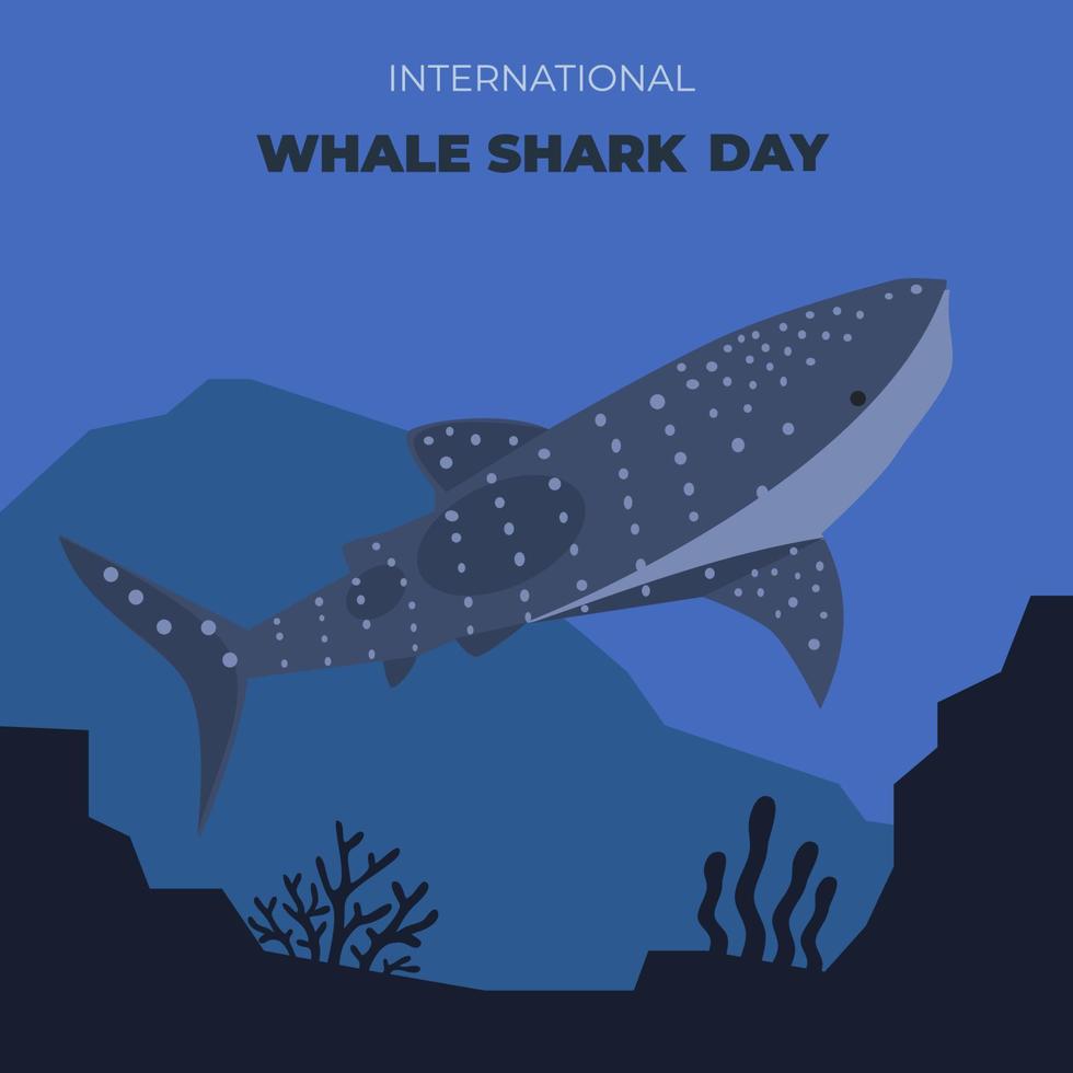 International whale shark day illustration vector