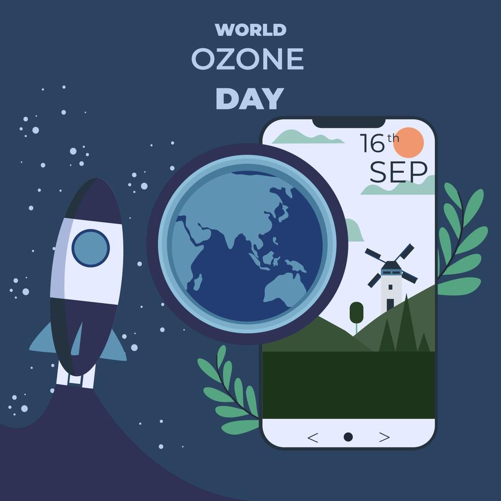 ilustración del día mundial del ozono vector