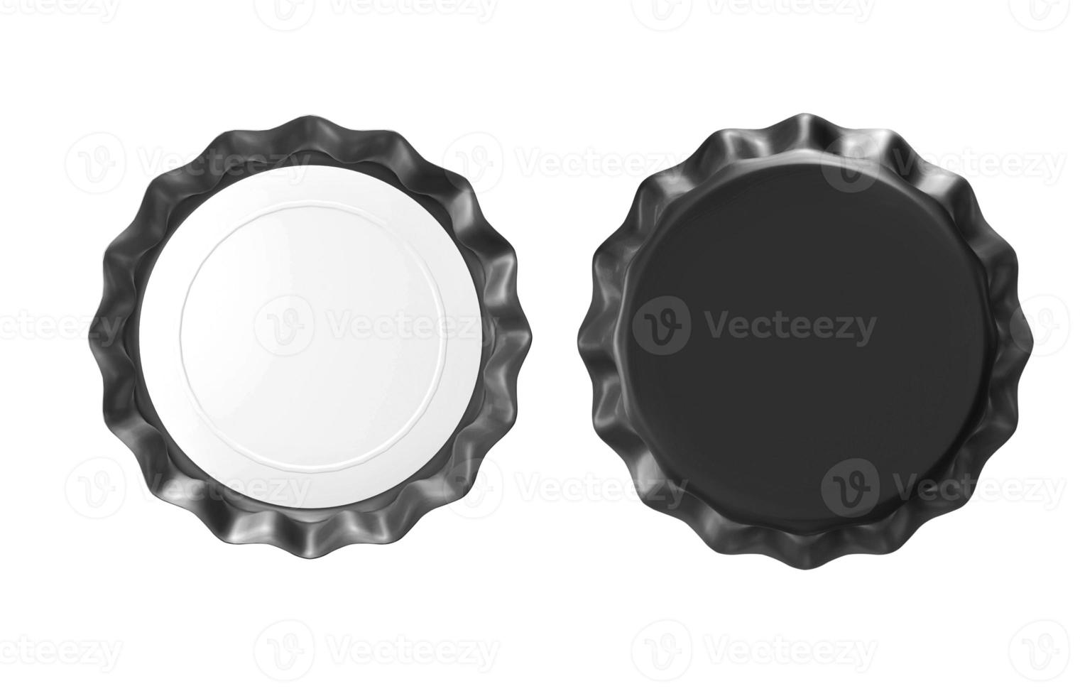 isolated black bottle cap on white background. 3d render photo