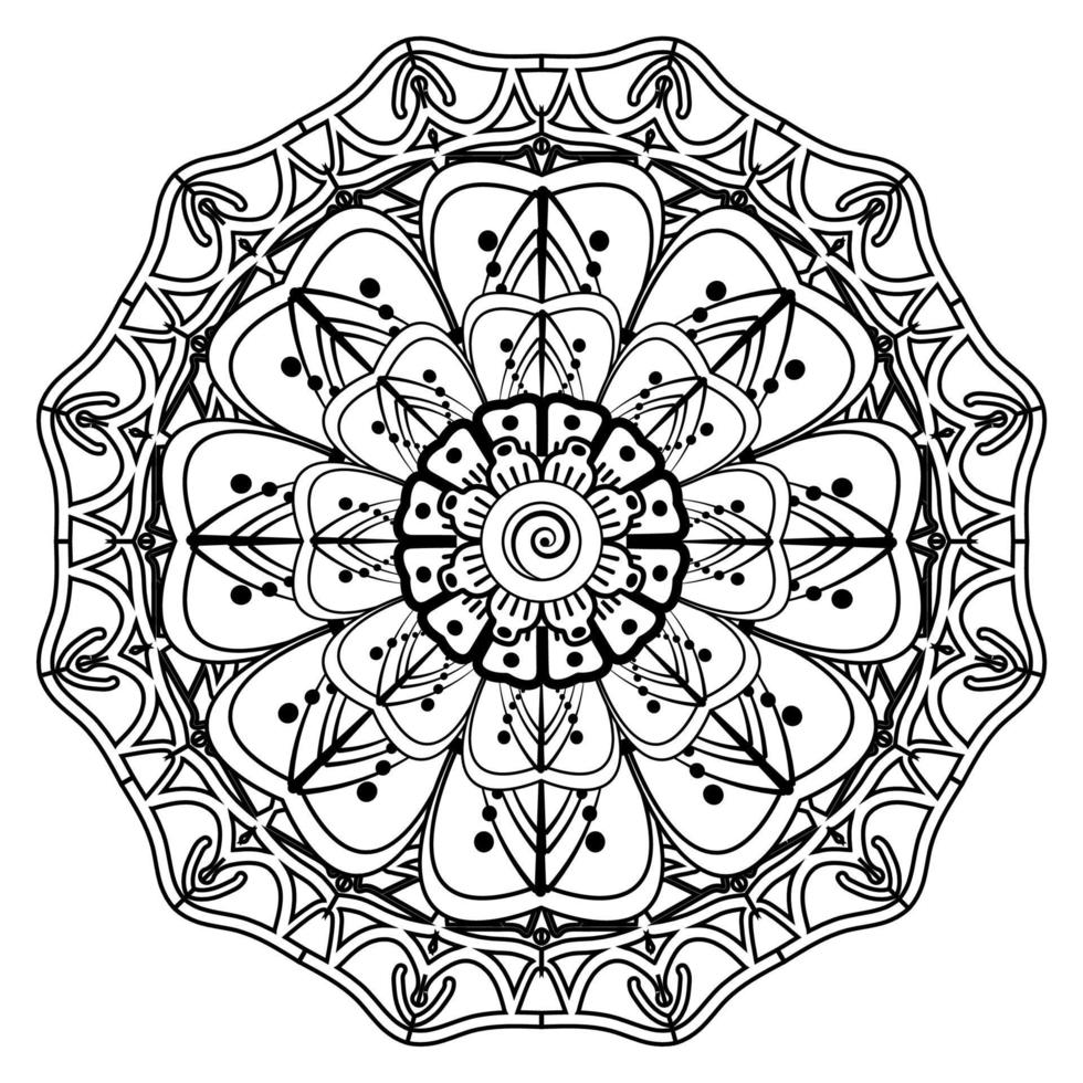 Floral Background with mehndi flower. Decorative ornament in ethnic oriental style. Coloring book. vector