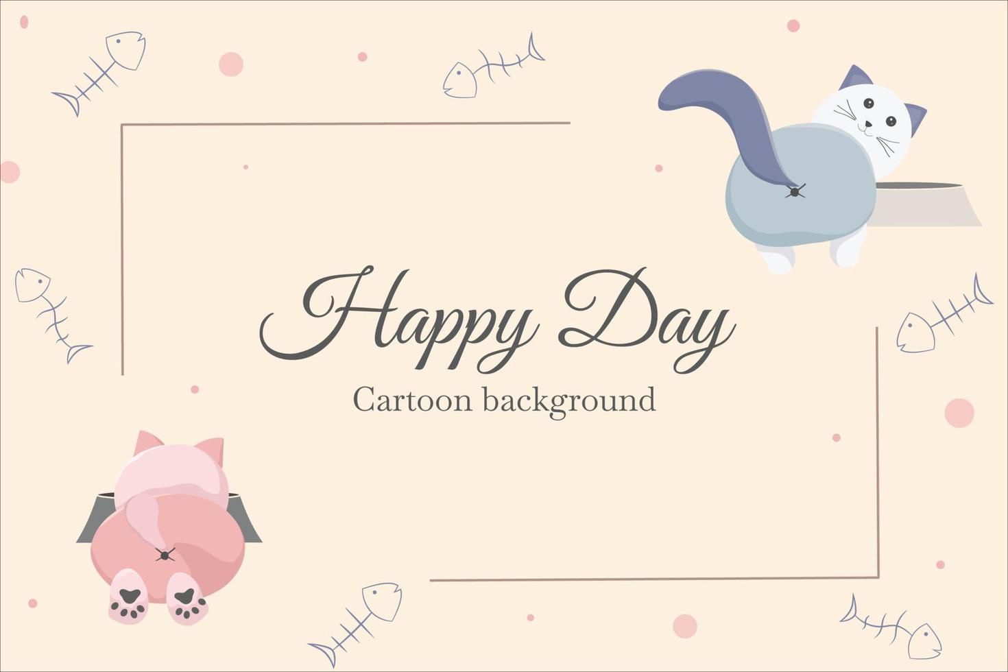 cute cat butt template background vector