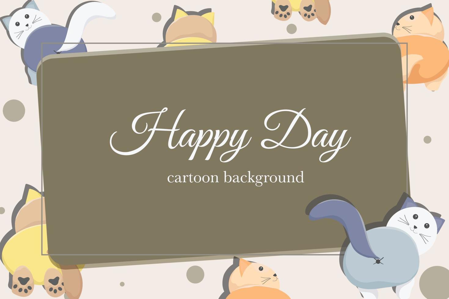 cute cat butt template background vector