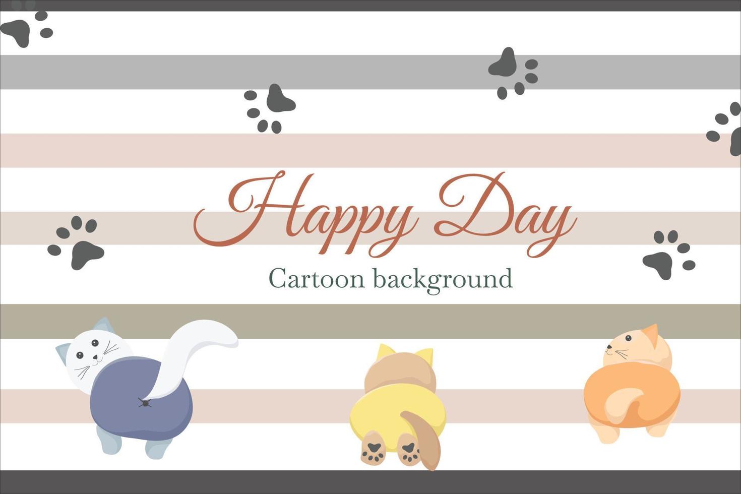 cute cat butt template background vector