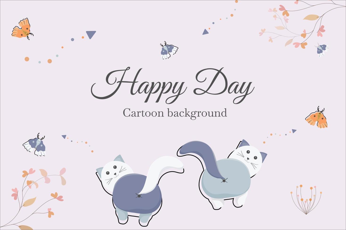 cute cat butt template background vector