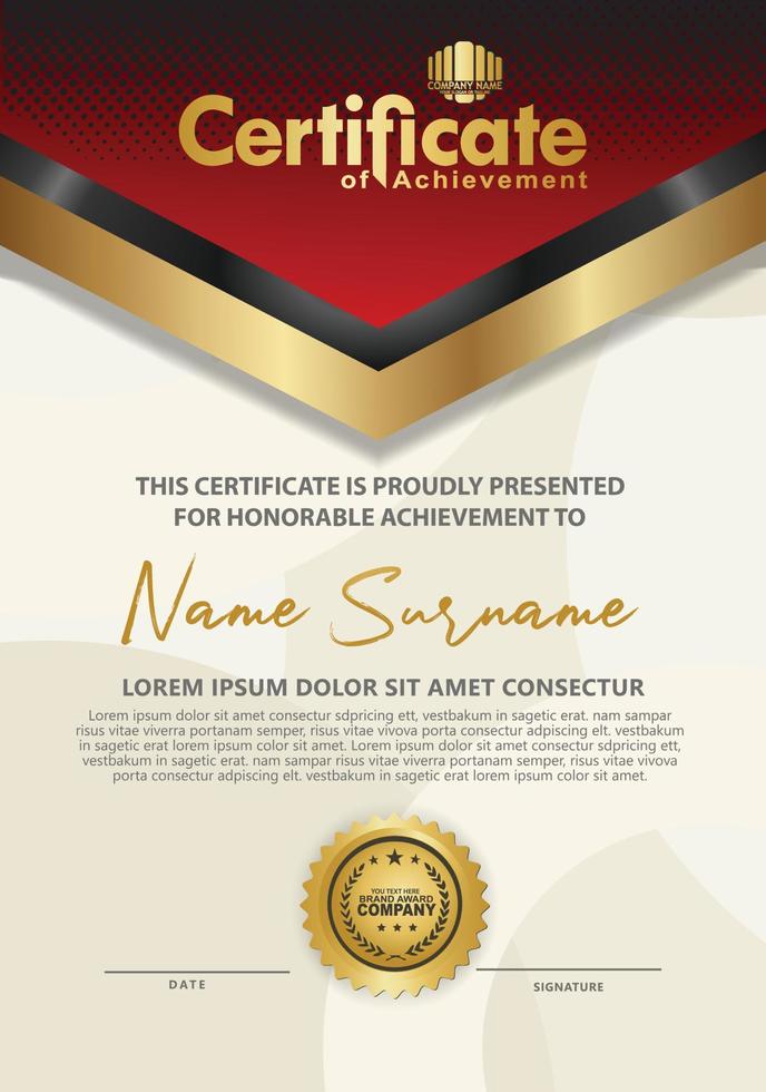 Luxury modern certificate template with flow lines effect ornament on texture pattern background vector