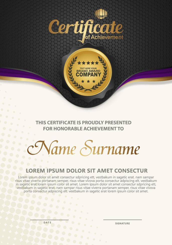 Certificate template with luxury and elegant texture modern pattern background vector