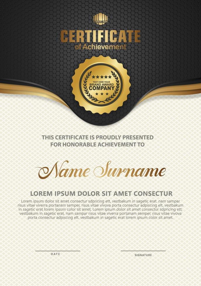 Certificate template with luxury and elegant texture modern pattern background vector