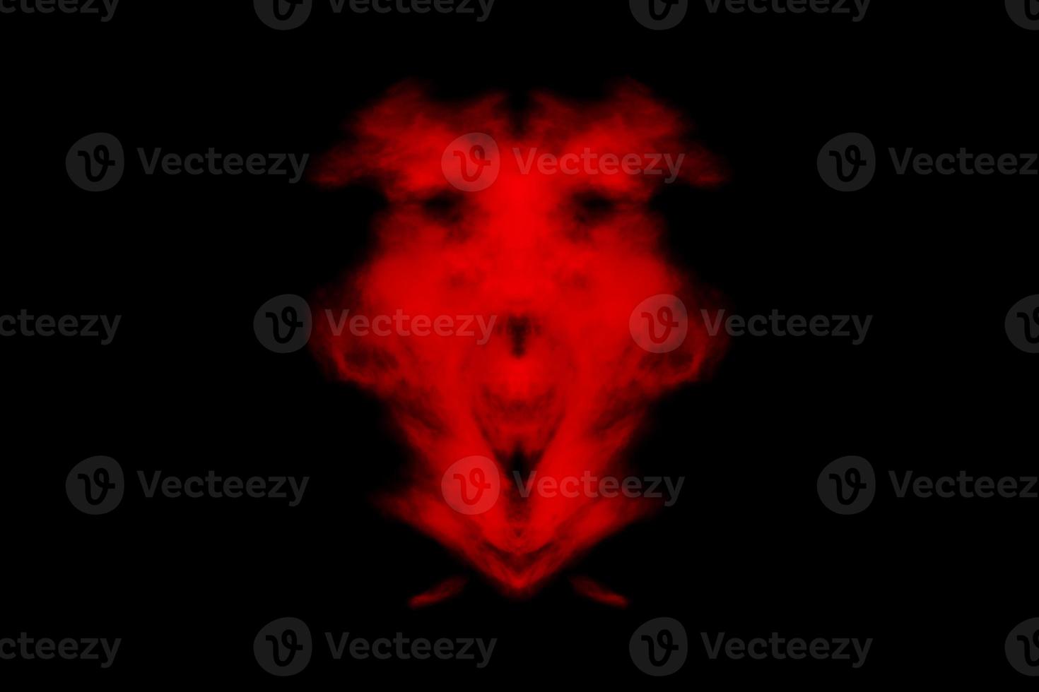 Textured cloud, Abstract red,isolated on black background photo
