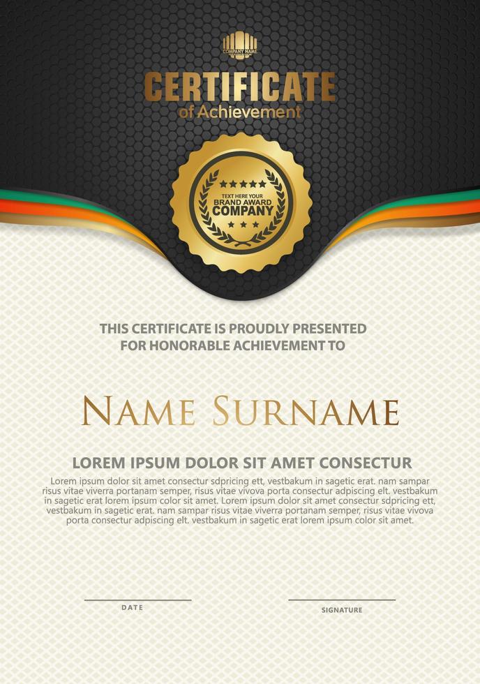 Certificate template with luxury and elegant texture modern pattern background vector