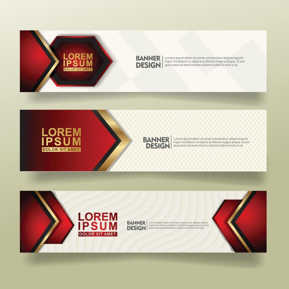 set abstract banner template design with luxury and elegant lines shape ornate on modern pattern background vector