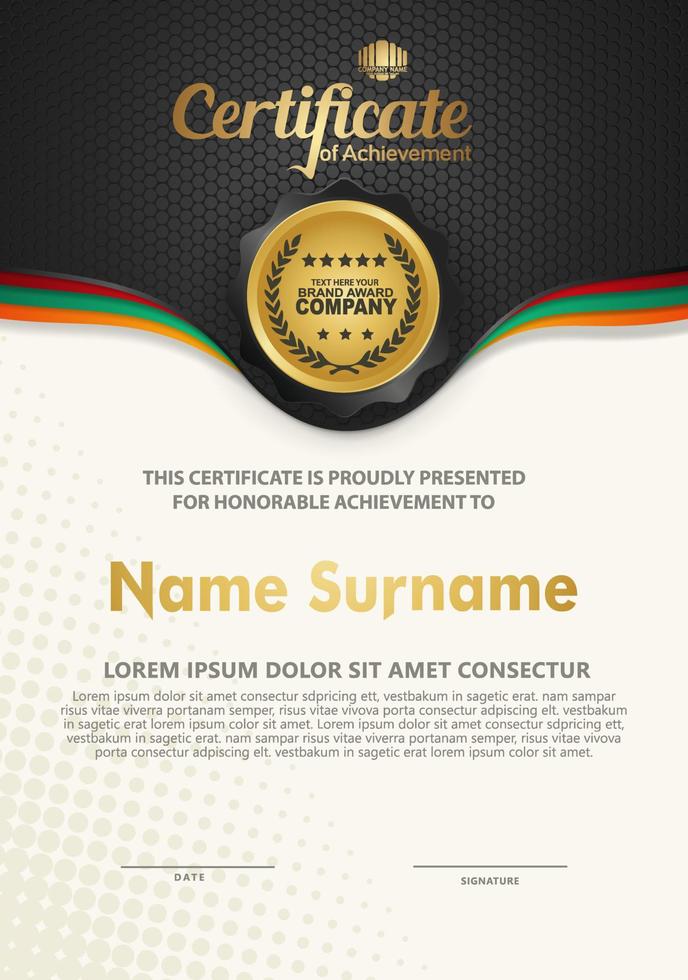 Certificate template with luxury and elegant texture modern pattern background vector