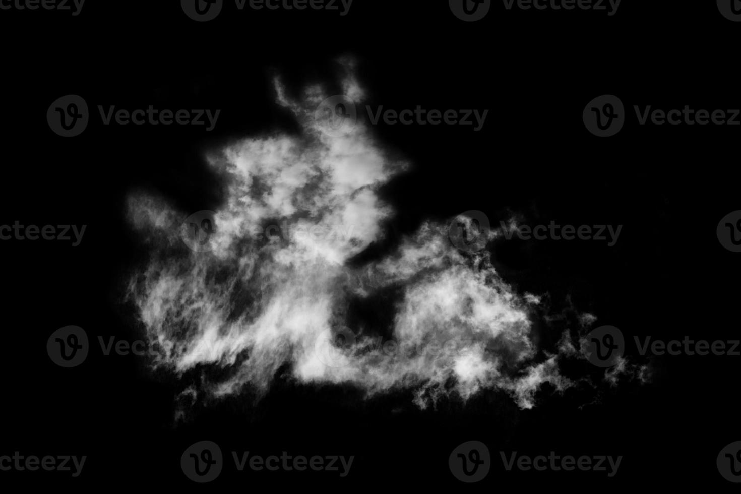 Textured cloud,Abstract black,isolated on black background photo