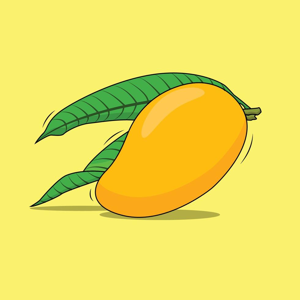 ilustración de dibujos animados de mango fresco dulce vector