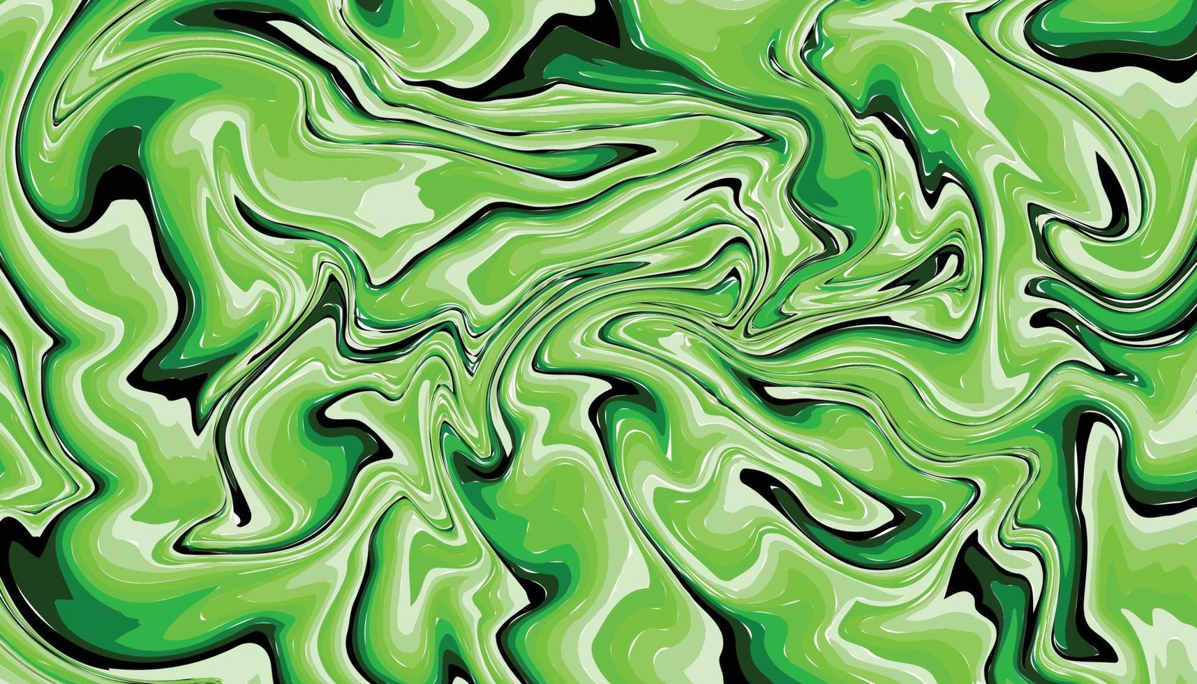 Green liquid marble background texture vector