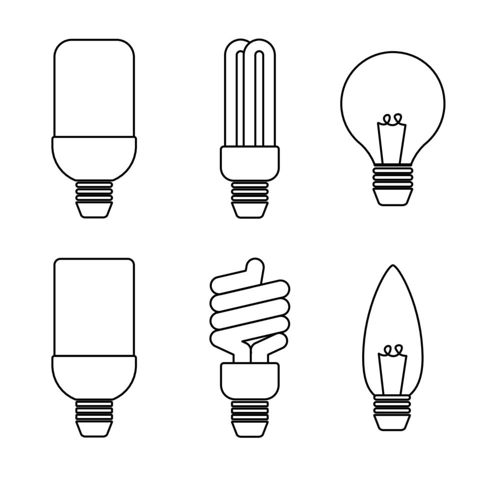 Home lamp drawing outline collection vector
