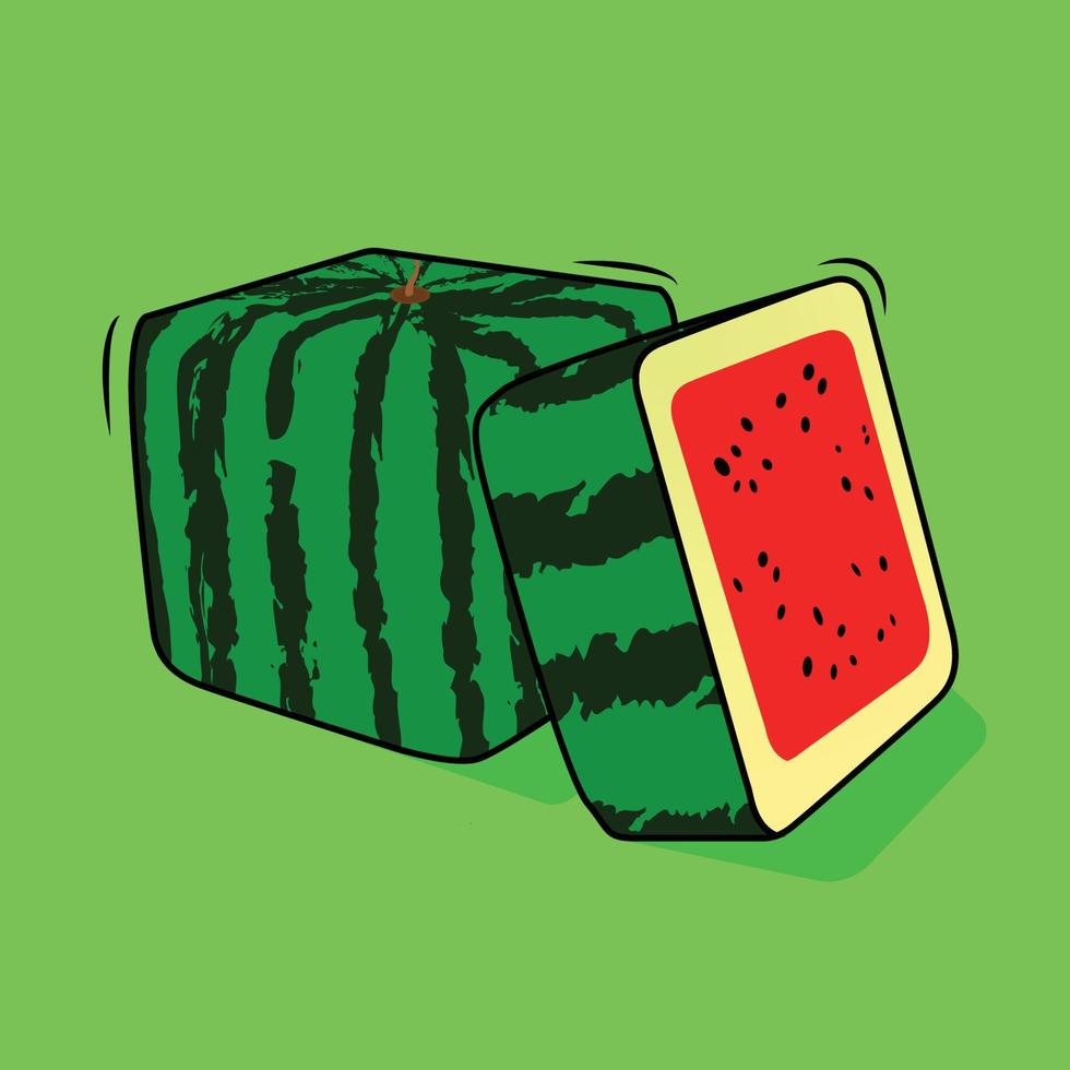Sweet fresh watermelon cartoon illustration vector