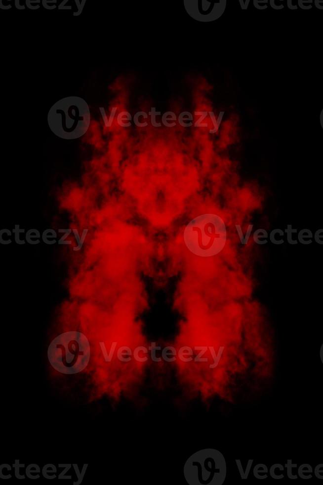 Textured cloud, Abstract red,isolated on black background photo