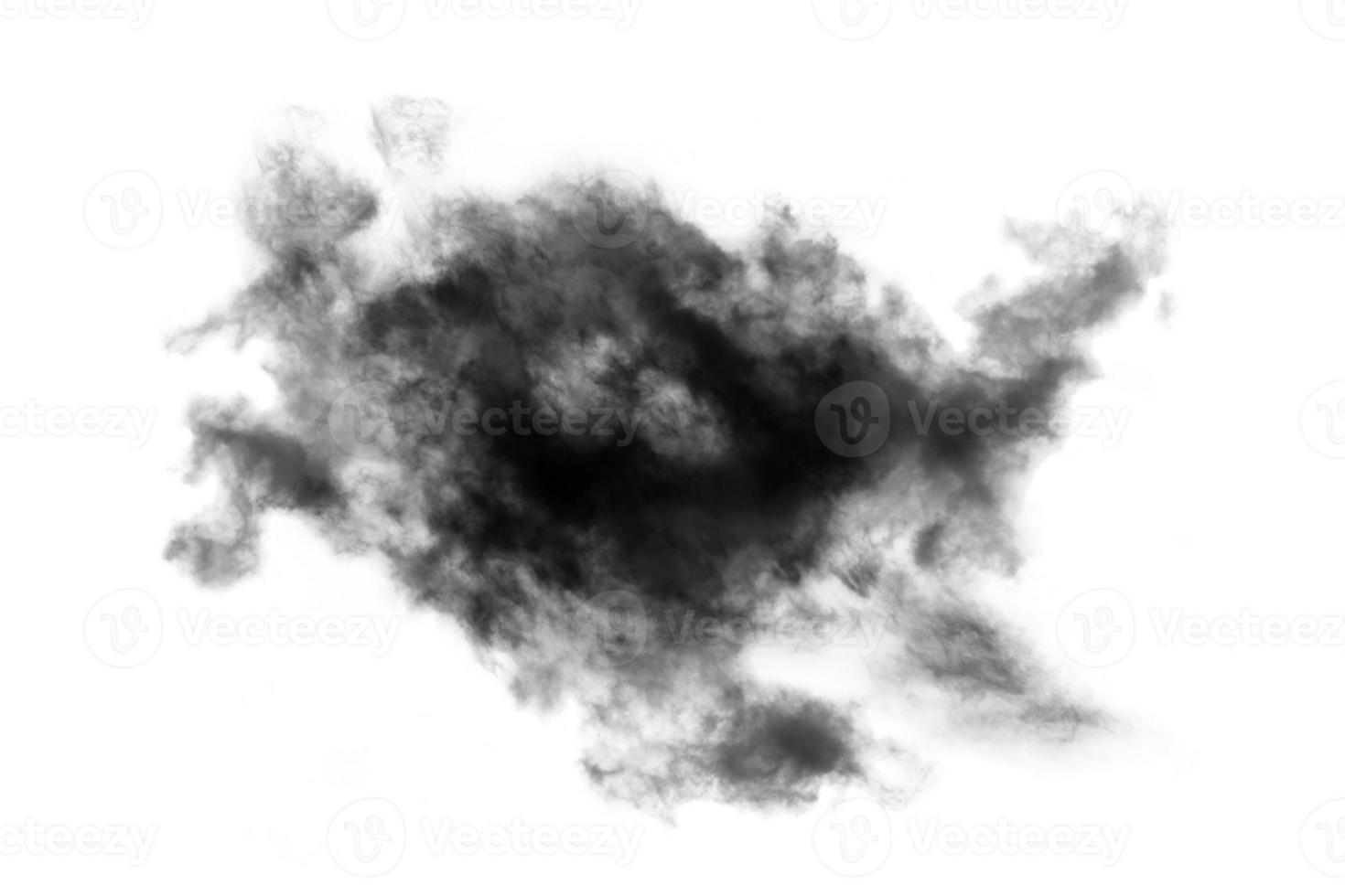 Humo texturizado,negro abstracto,aislado sobre fondo blanco. foto