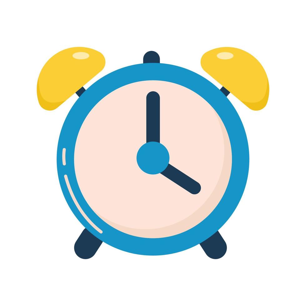 reloj despertador icono vector ilustración aislado sobre fondo blanco. estilo plano